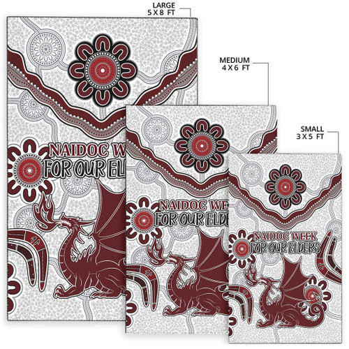 St. George Illawarra Dragons Naidoc Area Rug - Custom For Our Elders Boomerangs White Area Rug St. George Illawarra Dragons Naidoc Area Rug - Custom For Our Elders Boomerangs White Area Rug