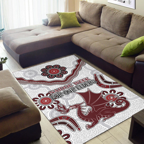 St. George Illawarra Dragons Naidoc Area Rug - Custom For Our Elders Boomerangs White Area Rug St. George Illawarra Dragons Naidoc Area Rug - Custom For Our Elders Boomerangs White Area Rug