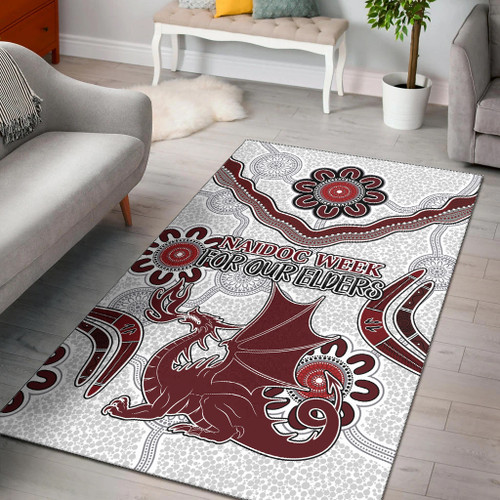 St. George Illawarra Dragons Naidoc Area Rug - Custom For Our Elders Boomerangs White Area Rug St. George Illawarra Dragons Naidoc Area Rug - Custom For Our Elders Boomerangs White Area Rug