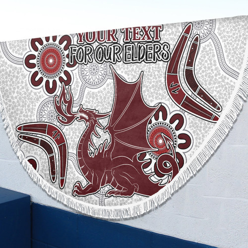 St. George Illawarra Dragons Naidoc Beach Blanket - Custom For Our Elders Boomerangs White Beach Blanket St. George Illawarra Dragons Naidoc Beach Blanket - Custom For Our Elders Boomerangs White Beach Blanket