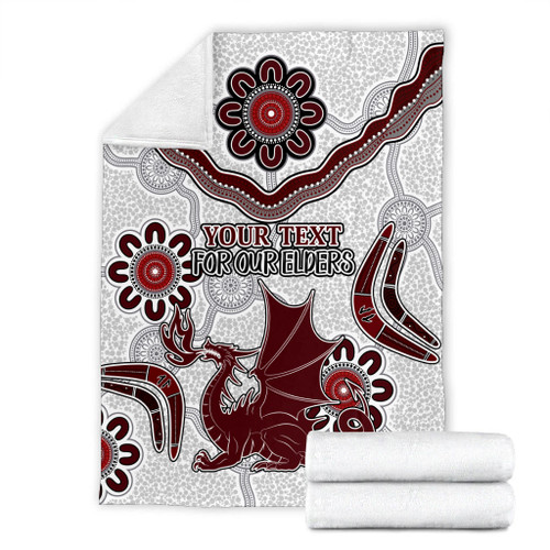 St. George Illawarra Dragons Naidoc Blanket - Custom For Our Elders Boomerangs White Blanket St. George Illawarra Dragons Naidoc Blanket - Custom For Our Elders Boomerangs White Blanket