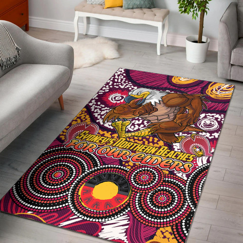 Manly Warringah Sea Eagles Naidoc Area Rug - Custom For Our Elders Area Rug Manly Warringah Sea Eagles Naidoc Area Rug - Custom For Our Elders Area Rug