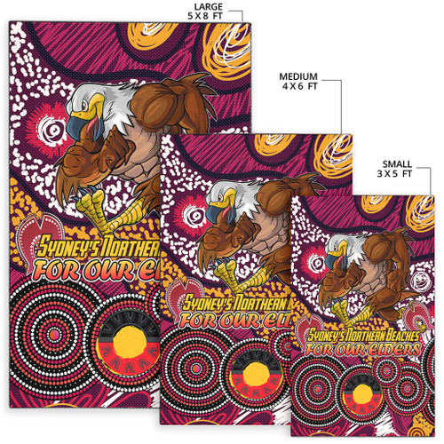 Manly Warringah Sea Eagles Naidoc Area Rug - Custom For Our Elders Area Rug Manly Warringah Sea Eagles Naidoc Area Rug - Custom For Our Elders Area Rug