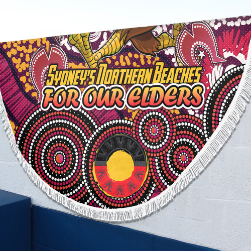 Manly Warringah Sea Eagles Naidoc Beach Blanket - Custom For Our Elders Beach Blanket Manly Warringah Sea Eagles Naidoc Beach Blanket - Custom For Our Elders Beach Blanket
