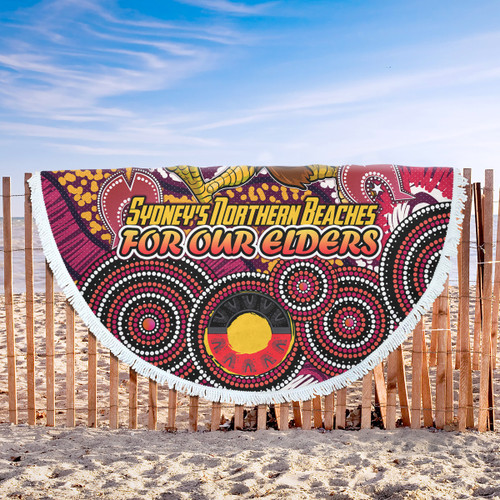Manly Warringah Sea Eagles Naidoc Beach Blanket - Custom For Our Elders Beach Blanket Manly Warringah Sea Eagles Naidoc Beach Blanket - Custom For Our Elders Beach Blanket