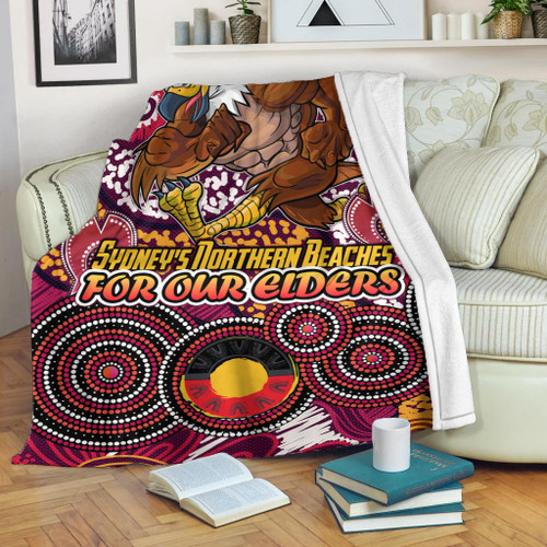 Manly Warringah Sea Eagles Naidoc Blanket - Custom For Our Elders Blanket Manly Warringah Sea Eagles Naidoc Blanket - Custom For Our Elders Blanket