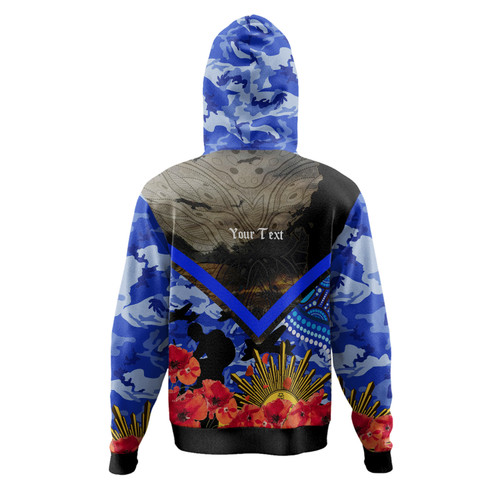 Australia Custom Hoodie - Anzac Poppy Aboriginal Inspired Hoodie Australia Custom Hoodie - Anzac Poppy Aboriginal Inspired Hoodie