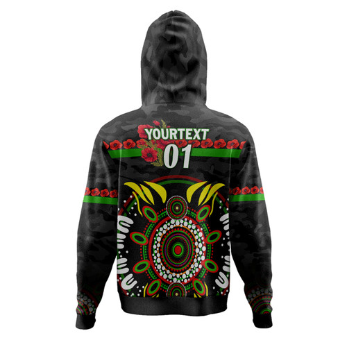 South Sydney Rabbitohs Custom Hoodie - Poppies Rabbits and Aboriginal Inspired Hoodie South Sydney Rabbitohs Custom Hoodie - Poppies Rabbits and Aboriginal Inspired Hoodie