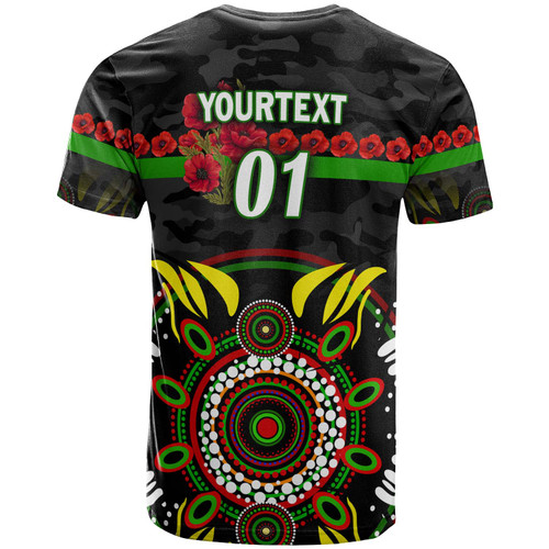South Sydney Rabbitohs Custom T-shirt - Poppies Rabbits and Aboriginal Inspired T-shirt South Sydney Rabbitohs Custom T-shirt - Poppies Rabbits and Aboriginal Inspired T-shirt