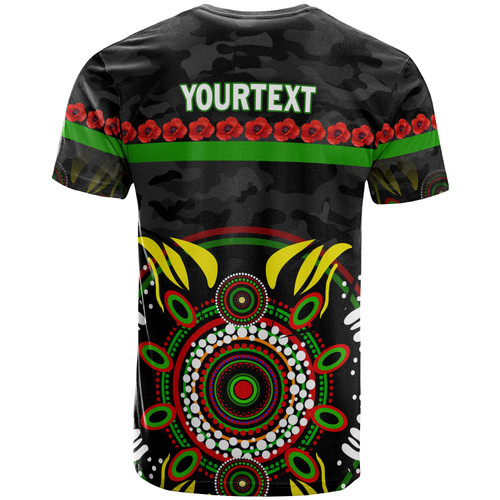 South Sydney Rabbitohs Custom T-shirt - Poppies Rabbits and Aboriginal Inspired T-shirt South Sydney Rabbitohs Custom T-shirt - Poppies Rabbits and Aboriginal Inspired T-shirt