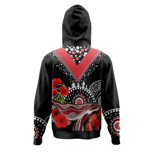 St. George Illawarra Dragons Anzac Custom Hoodie - Aboriginal Inspired Whale Anzac Poppies Hoodie St. George Illawarra Dragons Anzac Custom Hoodie - Aboriginal Inspired Whale Anzac Poppies Hoodie