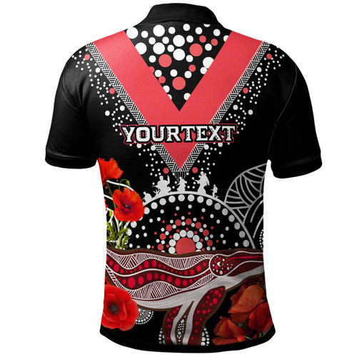 St. George Illawarra Dragons Anzac Custom Polo Shirt - Aboriginal Inspired Whale Anzac Poppies Polo Shirt St. George Illawarra Dragons Anzac Custom Polo Shirt - Aboriginal Inspired Whale Anzac Poppies Polo Shirt