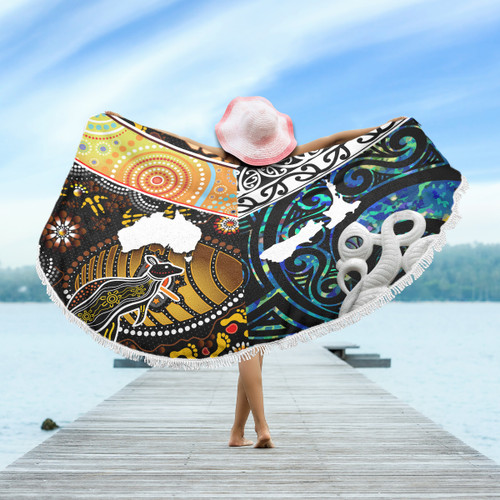 Australia Aboriginal Inspired Beach Blanket - Aotearoa and Australia Indigenous Culture Beach Blanket Australia Aboriginal Inspired Beach Blanket - Aotearoa and Australia Indigenous Culture Beach Blanket
