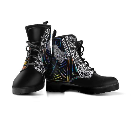 Australia Aboriginal Inspired Leather Boots - Aotearoa and Australia Indigenous Culture Australia Aboriginal Inspired Leather Boots - Aotearoa and Australia Indigenous Culture