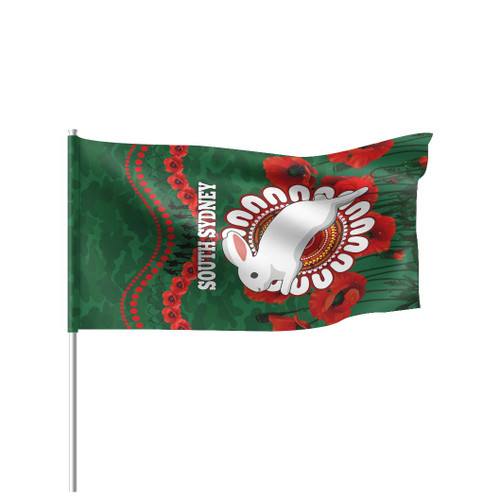South Sydney Rabbitohs Flag - Poppies Flower And Souths Flag South Sydney Rabbitohs Flag - Poppies Flower And Souths Flag