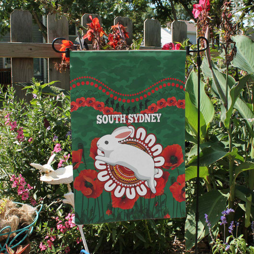 South Sydney Rabbitohs Flag - Poppies Flower And Souths Flag South Sydney Rabbitohs Flag - Poppies Flower And Souths Flag