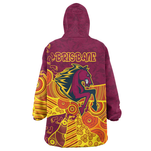 Brisbane Broncos Snug Hoodie - Custom Indigenous Broncos Footprints