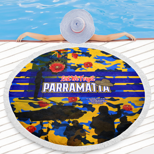 Australia Parramatta Anzac Beach Blanket - Parramatta Jersey Poppies Anzac Beach Blanket