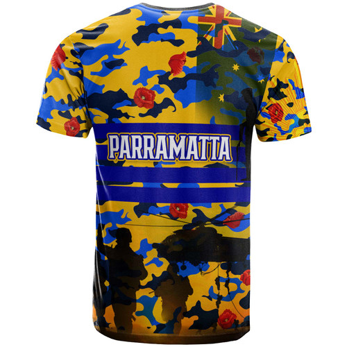 Parramatta Eels Anzac Custom T-shirt - Parramatta Eels Jersey Poppies Anzac T-shirt Parramatta Eels Anzac Custom T-shirt - Parramatta Eels Jersey Poppies Anzac T-shirt