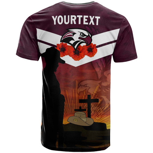 Australia Sea Eagles Anzac Custom T-shirt - Manly Jersey Anzac Soldier Poppies T-shirt Australia Sea Eagles Anzac Custom T-shirt - Manly Jersey Anzac Soldier Poppies T-shirt