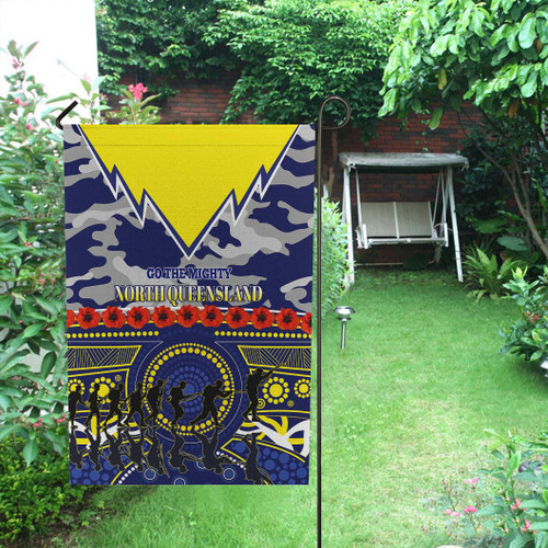 North Queensland Cowboys Anzac Flag - North Queensland Cowboys Rugby Jersey Anzac Poppies Flag North Queensland Cowboys Anzac Flag - North Queensland Cowboys Rugby Jersey Anzac Poppies Flag