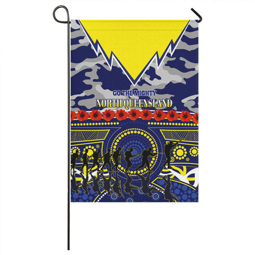 North Queensland Cowboys Anzac Flag - North Queensland Cowboys Rugby Jersey Anzac Poppies Flag