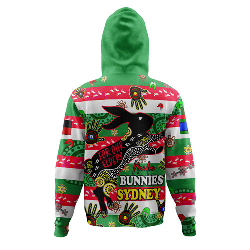 South Sydney Rabbitohs Custom Hoodie - For Our Elders Aboriginal Inspired Hoodie South Sydney Rabbitohs Custom Hoodie - For Our Elders Aboriginal Inspired Hoodie