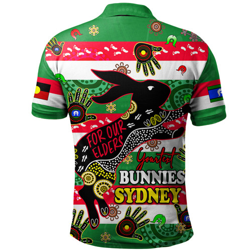 South Sydney Rabbitohs Custom Polo Shirt - For Our Elders Aboriginal Inspired Polo Shirt South Sydney Rabbitohs Custom Polo Shirt - For Our Elders Aboriginal Inspired Polo Shirt