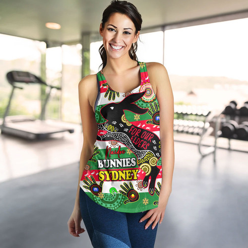 South Sydney Rabbitohs Women Racerback Tank - For Our Elders Aboriginal Inspired South Sydney Rabbitohs Women Racerback Tank - For Our Elders Aboriginal Inspired