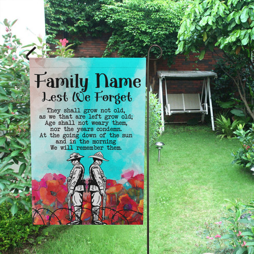 Australia Anzac Flag -  Custom Personalised Lest We Forget