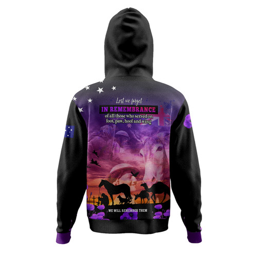 Australia War Animal Memorial Custom Hoodie - Spirit Live On Purple Poppy Hoodie Australia War Animal Memorial Custom Hoodie - Spirit Live On Purple Poppy Hoodie