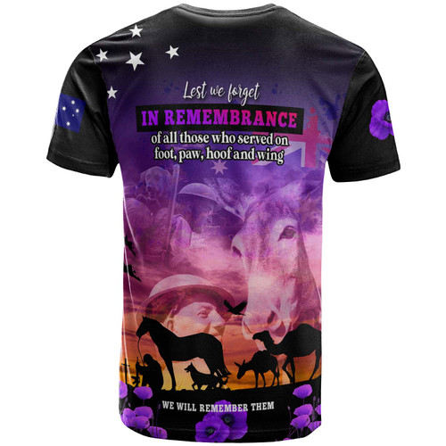 Australia War Animal Memorial Custom T-shirt - Spirit Live On Purple Poppy T-shirt Australia War Animal Memorial Custom T-shirt - Spirit Live On Purple Poppy T-shirt