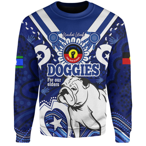 Australia Canterbury-Bankstown Bulldogs Naidoc Week Custom Sweatshirt - For Our Elders Doggies Aboriginal Inspired Sweatshirt