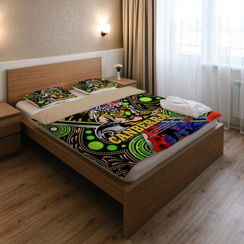Canberra Raiders Anzac Bedding Set - Canberra Raiders with Anzac Day Poppy Flower Bedding Set Canberra Raiders Anzac Bedding Set - Canberra Raiders with Anzac Day Poppy Flower Bedding Set