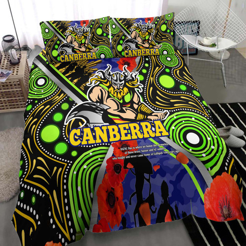 Canberra Raiders Anzac Bedding Set - Canberra Raiders with Anzac Day Poppy Flower Bedding Set Canberra Raiders Anzac Bedding Set - Canberra Raiders with Anzac Day Poppy Flower Bedding Set