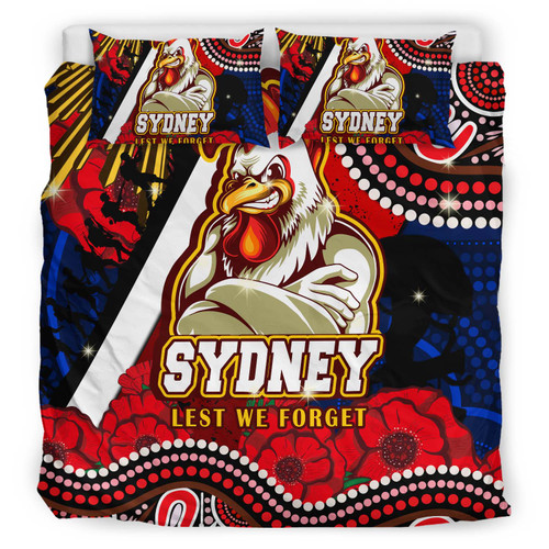 Australia Sydney Anzac Bedding Set - Anzac Day Sydney Aboriginal Inspired Bedding Set Australia Sydney Anzac Bedding Set - Anzac Day Sydney Aboriginal Inspired Bedding Set