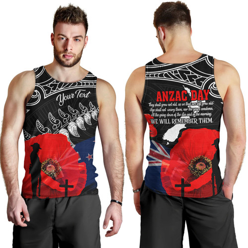 New Zealand Warriors Anzac Day Custom Men Tank - Maori New Zealand Warriors Anzac Day Poppies New Zealand Warriors Anzac Day Custom Men Tank - Maori New Zealand Warriors Anzac Day Poppies