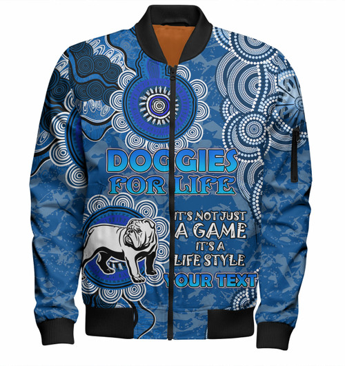Canterbury-Bankstown Bulldogs Custom Bomber Jacket - I'm Witth the Doggies this year Bomber Jacket Canterbury-Bankstown Bulldogs Custom Bomber Jacket - I'm Witth the Doggies this year Bomber Jacket