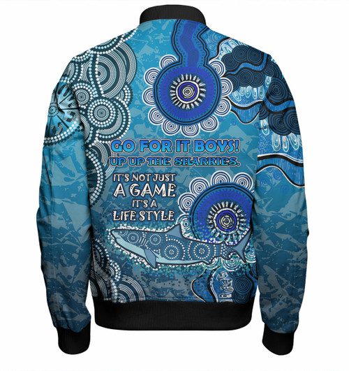 Cronulla-Sutherland Sharks Custom Bomber Jacket - Sharkies for Life Bomber Jacket Cronulla-Sutherland Sharks Custom Bomber Jacket - Sharkies for Life Bomber Jacket