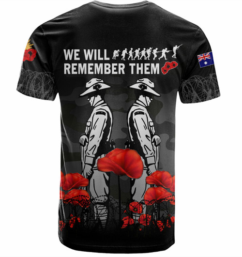 Australia Anzac Day T-shirt - Anzac Day Soldier We Will Remember Them T-shirt Black Australia Anzac Day T-shirt - Anzac Day Soldier We Will Remember Them T-shirt Black