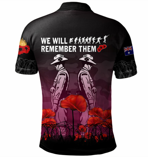Australia Anzac Day Polo Shirt - Anzac Day Soldier We Will Remember Them Polo Shirt Pink Australia Anzac Day Polo Shirt - Anzac Day Soldier We Will Remember Them Polo Shirt Pink