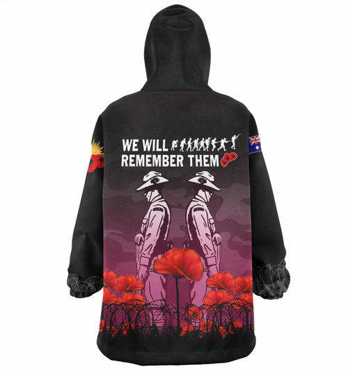 Australia Anzac Day Snug Hoodie - Anzac Day Soldier We Will Remember Them Pink