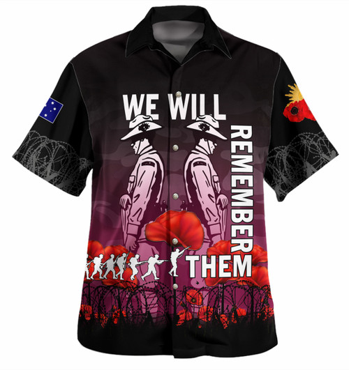 Australia Anzac Day Hawaiian Shirt - Anzac Day Soldier We Will Remember Them Shirt Pink