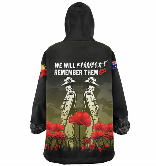 Australia Anzac Day Snug Hoodie - Anzac Day Soldier We Will Remember Them Yellow