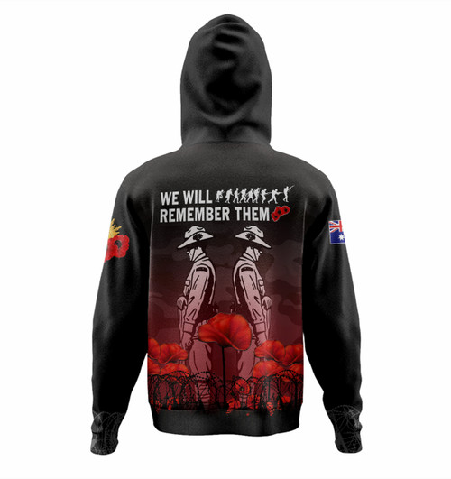 Australia Anzac Day Hoodie - Anzac Day Soldier We Will Remember Them Hoodie Red Australia Anzac Day Hoodie - Anzac Day Soldier We Will Remember Them Hoodie Red