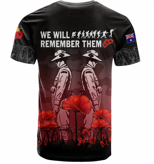 Australia Anzac Day T-shirt - Anzac Day Soldier We Will Remember Them T-shirt Red Australia Anzac Day T-shirt - Anzac Day Soldier We Will Remember Them T-shirt Red