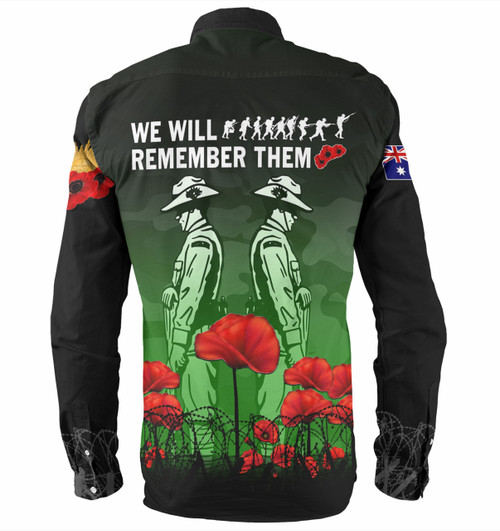 Australia Anzac Day Long Sleeve Shirt - Anzac Day Soldier We Will Remember Them Shirt Green Australia Anzac Day Long Sleeve Shirt - Anzac Day Soldier We Will Remember Them Shirt Green