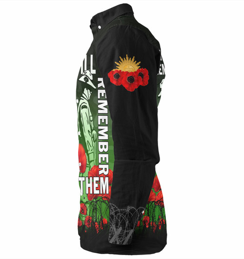 Australia Anzac Day Long Sleeve Shirt - Anzac Day Soldier We Will Remember Them Shirt Green Australia Anzac Day Long Sleeve Shirt - Anzac Day Soldier We Will Remember Them Shirt Green