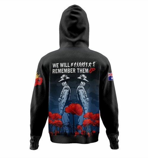 Australia Anzac Day Hoodie - Anzac Day Soldier We Will Remember Them Hoodie Blue Australia Anzac Day Hoodie - Anzac Day Soldier We Will Remember Them Hoodie Blue