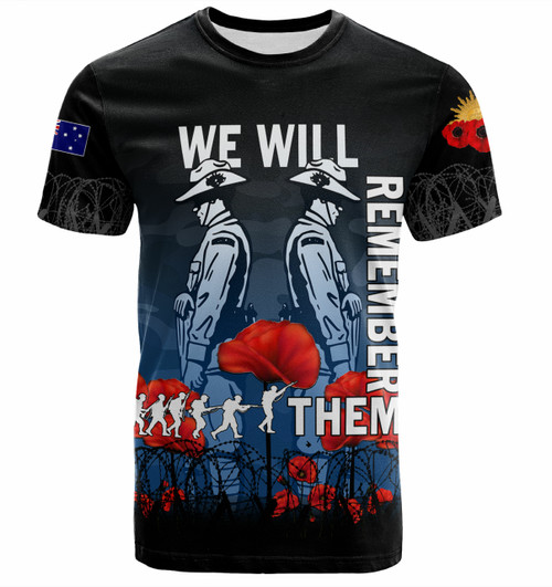 Australia Anzac Day T-shirt - Anzac Day Soldier We Will Remember Them T-shirt Blue